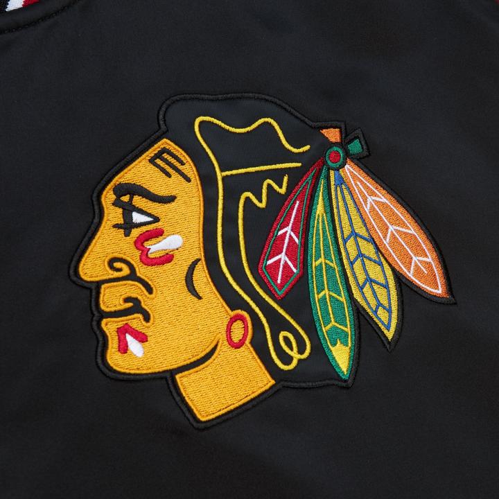 Actual product image Mitchell & Ness M&N Heavyweight Satin Veste NHL Chicago Blackhawks (S)