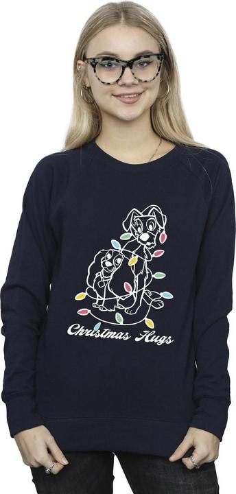 Actual product image Disney Womens/Ladies Lady And The Tramp Christmas Hugs Sweatshirt (L)