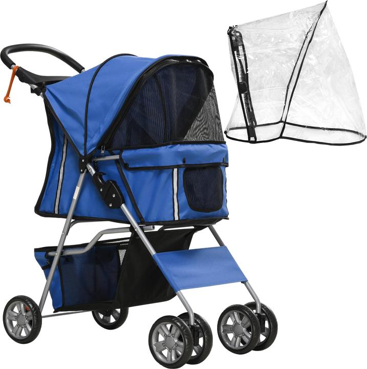 Immagine prodotto PawHut Passeggino per cani con parapioggia (Cane, Pieghevole)