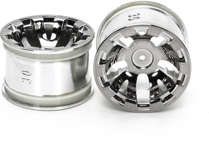 Produktbild Tamiya T3-01 Wheels Chrome Plated f.Slick Tires (2pcs)