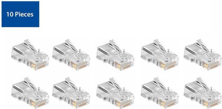 Actual product image Modular CAT5E RJ-45 Connector (10 pieces), Zip Bag (Network cable plug)
