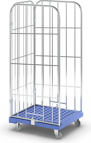 Image du produit ESB Roll-conteneur à plancher incliné, 3 côtés, bleu. (500 kg)