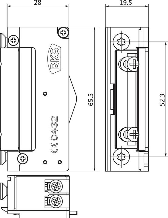 BKS Türöffner 9252 METÖ ohne Fallenführung, 9-24 Volt, mit Rückmeldung, rechts