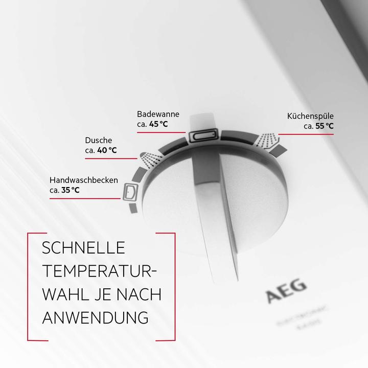 Produktbild AEG Haustechnik DDLE Basis 18/21/24 kW Elektronischer Durchlauferhitzer, Temperaturwahl durch Anwendungssymbole