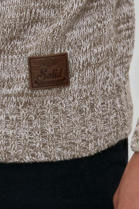 Immagine prodotto Solid Philostrate Maglione In Maglia Grossa Pullover Maglieria Da Donna Con Colletto Troyer In Coton (L)