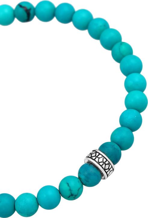 Produktbild Kuzzoi Armband Herren Perlenarmband Howlith Türkis 925er Silber (23 cm, Howlith, 925er Sterling Silber, Plastik)