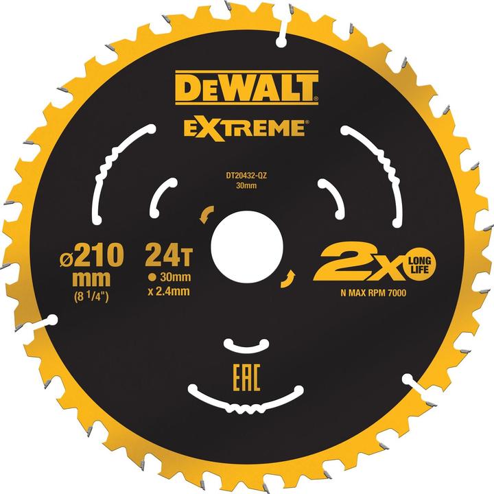 Actual product image DeWalt DT20432QZ Circular saw blade 210 x 30 x 2.4 mm Number of teeth: 24 1 pc.