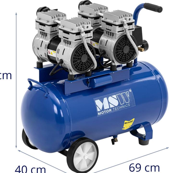 Actual product image MSW Oil-free Compressor - 50 L - 2 x 750 W (8 bar, 50 l)