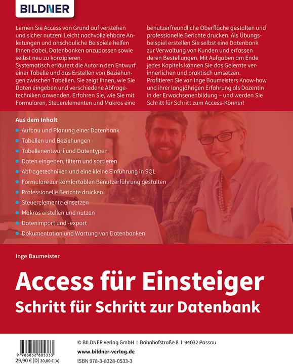 Actual product image Access für Einsteiger - Schritt für Schritt zur Datenbank (German, Inge Baumeister, 2022)
