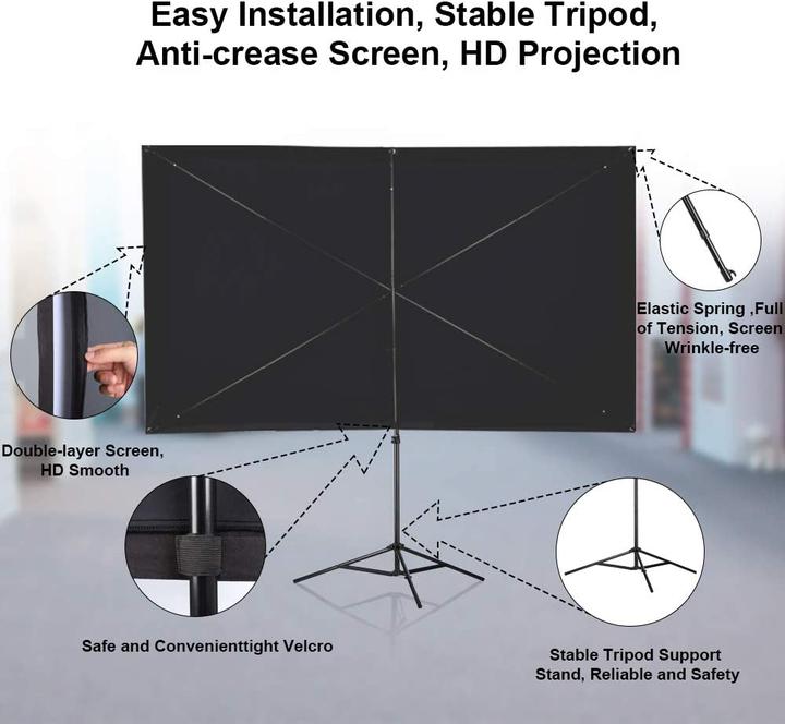 Produktbild Getco Tech Leinwand mit Ständer, 100 Zoll, tragbar