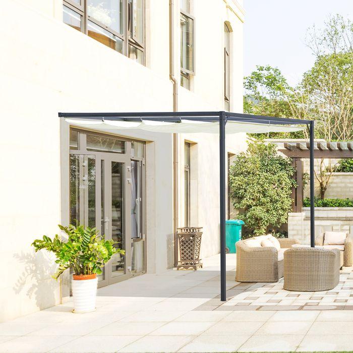 Immagine prodotto Swisshandel24 Pergola gazebo 3x3m gazebo da giardino gazebo BBQ con tetto in tessuto resistente alle intemperie (300 cm, 300 cm)
