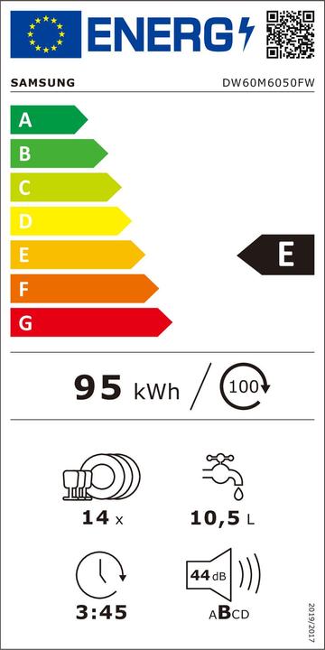 Etichetta energetica Samsung DW60M6050FW/EC