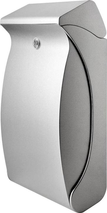 Produktbild Burg Wächter Briefkasten Kunststoff BxHxT 271/419/129 mm Swing silber mit Öffnungsstopp + Klappe