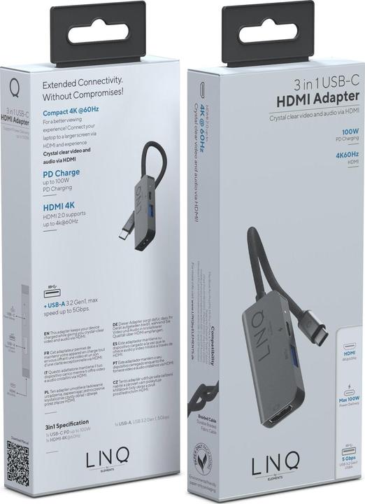 Actual product image LINQ Connects 3in1 USB-C Multiport Hub (USB-C, 1 Ports)