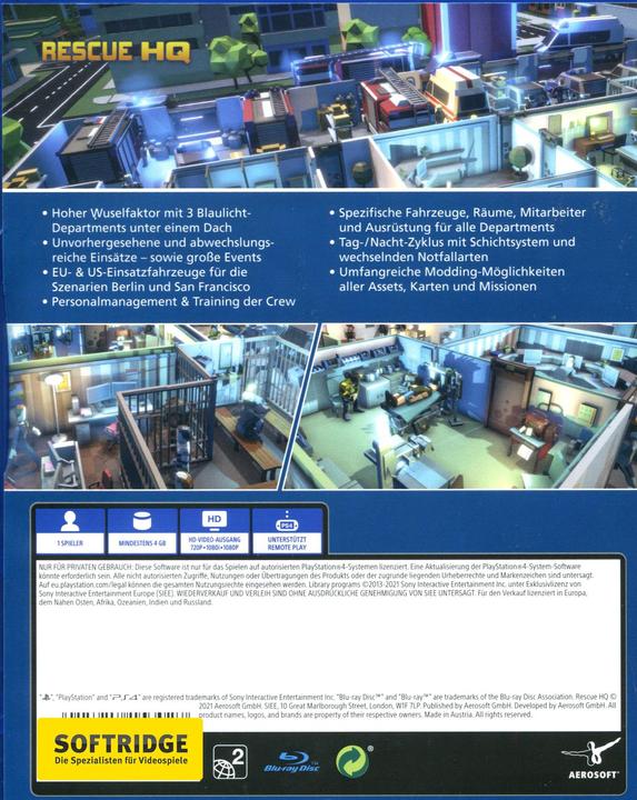 Produktbild Aerosoft Rescue HQ (PS4, DE)