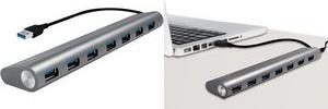 Immagine prodotto LogiLink UA0308 - Hub USB 3.0 a 7 porte con lettore di schede, involucro in alluminio, pilkas (USB-A, 7 Porti)