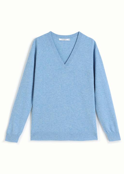 Bellemere Pullover Solid V-Neck Merino Sweater