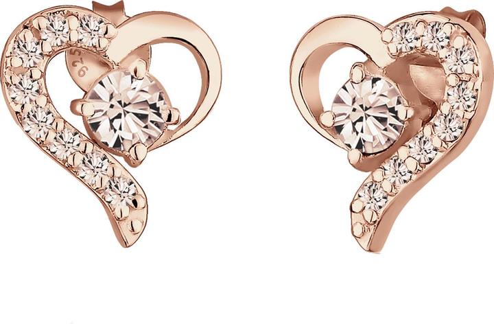 Actual product image Elli Earrings Heart Love Crystals 925 Silver Darling (Glass crystal, 925 sterling silver)