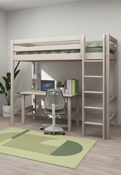 Image du produit Flexa Lit mezzanine 90x200 Échelle Verticale Gris Classic (90 x 200 cm)