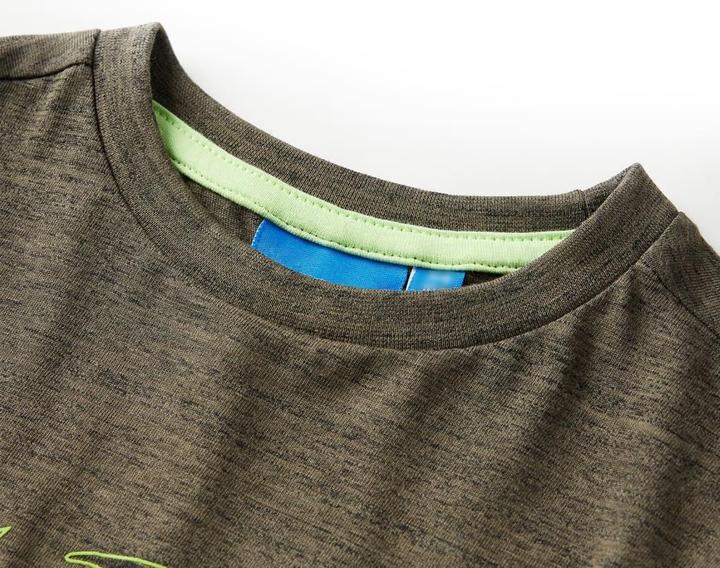 Actual product image VidaXL Children's long-sleeved shirt dark khaki melange 116,Material: 80 (116)