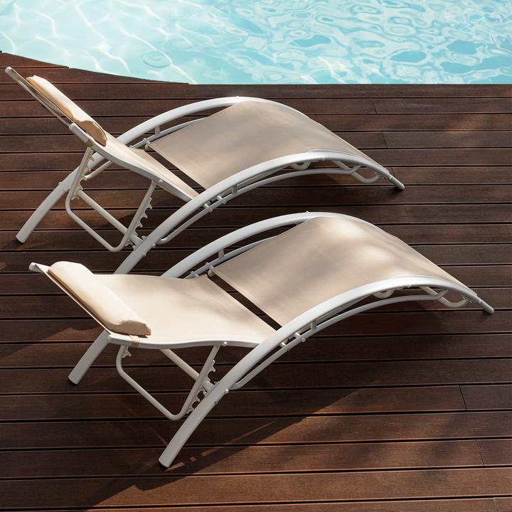 Image du produit tectake 2x Bains de soleil (158 cm)