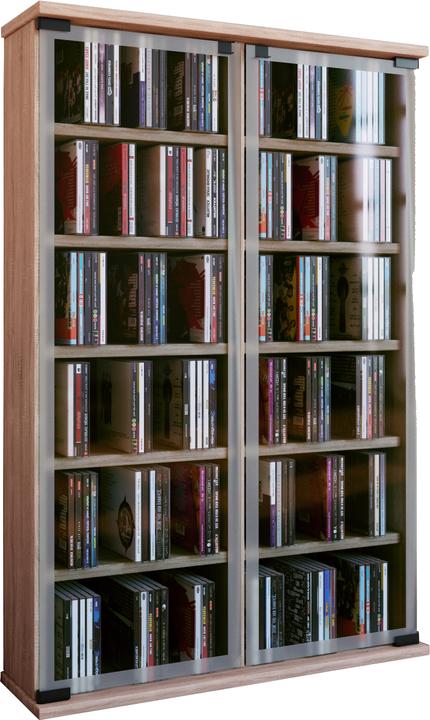 Immagine prodotto VCM Galleria di legno CD DVD Stand Shelf con porta di vetro (60 x 18 x 92 cm)