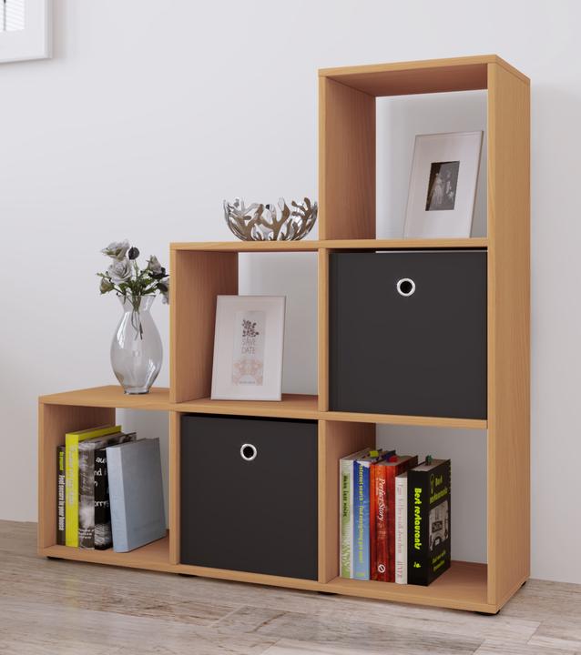 Produktbild VCM Holz Stand Treppenregal 6 Fächer Nitas (108 x 29 x 105 cm)