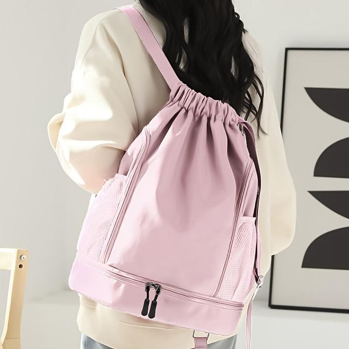Immagine prodotto Only-Bags.Store Zaino con coulisse di grande capacità, zaino portatile con tasche laterali in rete, basket (20 l)