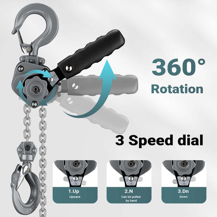 Actual product image Wiltec Lever Chain Hoist 3 Tonnes Lifting Height 1.5 m Manual Blocks Equipment