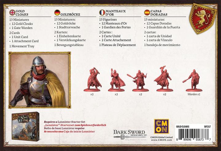 Produktbild Cmon CMND0271 - A Song of Ice & Fire Gold Cloaks (Goldröcke), Miniaturenspiel, für 2 Spieler, ab 14 J.