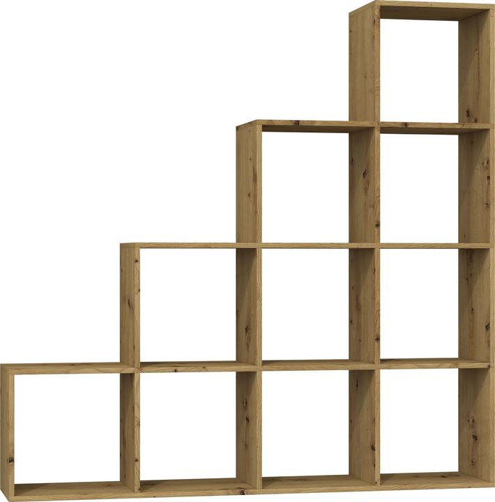 Actual product image Topeshop STEP ARTISAN 4X4 bookshelf for living room (153 x 38 x 153 cm)