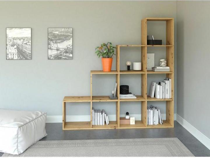 Actual product image Topeshop STEP ARTISAN 4X4 bookshelf for living room (153 x 38 x 153 cm)