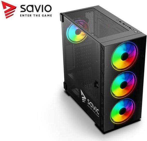 Actual product image Savio PC Case Prime X1 ARGB Glass Black (ATX, mATX, Mini-ITX)