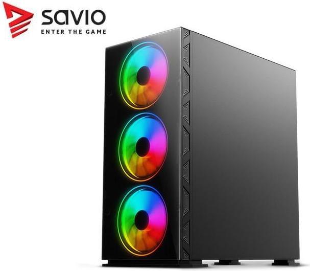 Actual product image Savio PC Case Prime X1 ARGB Glass Black (ATX, mATX, Mini-ITX)