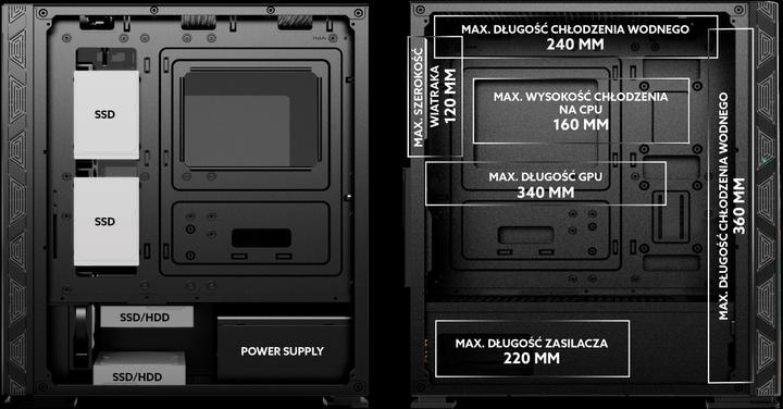 Actual product image Savio PC Case Prime X1 ARGB Glass Black (ATX, mATX, Mini-ITX)