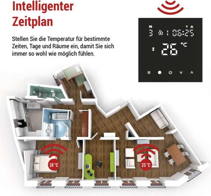 Actual product image Emos GoSmart Fussbodenheizung-Thermostat P56201BUF mit WiFi, programmierbar, verkabelt
