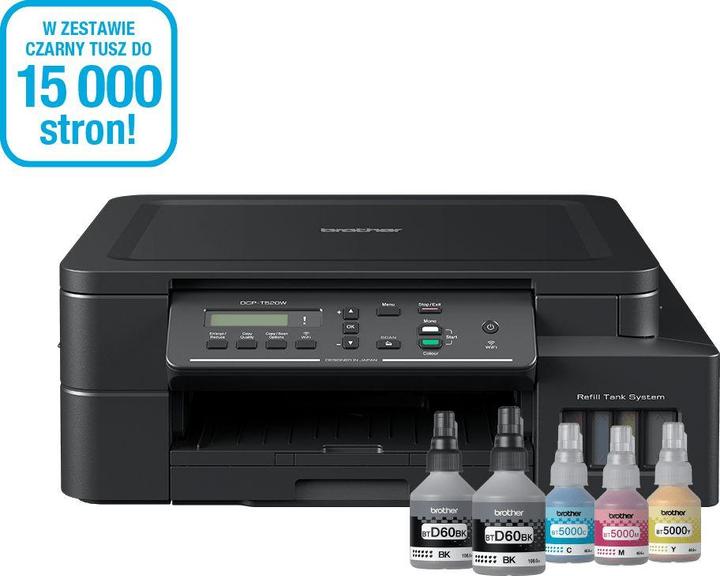 Actual product image Brother DCP-T520W multifunctional inkjet A4 6000 x 1200 DPI 30 ppm Wi-Fi - Inkjet (Ink tank, Colour)