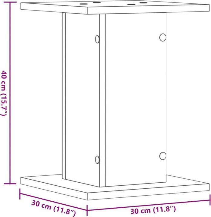 Image du produit VidaXL Pied d'enceinte 2 pièces 30 x 30 x 40 cm (1 pièce, Support)