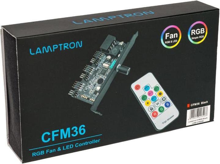 Produktbild Lamptron CFM36 Lüfter- und RGB-LED-Controller für PCI-Slot - schwarz (3 Lüfter)