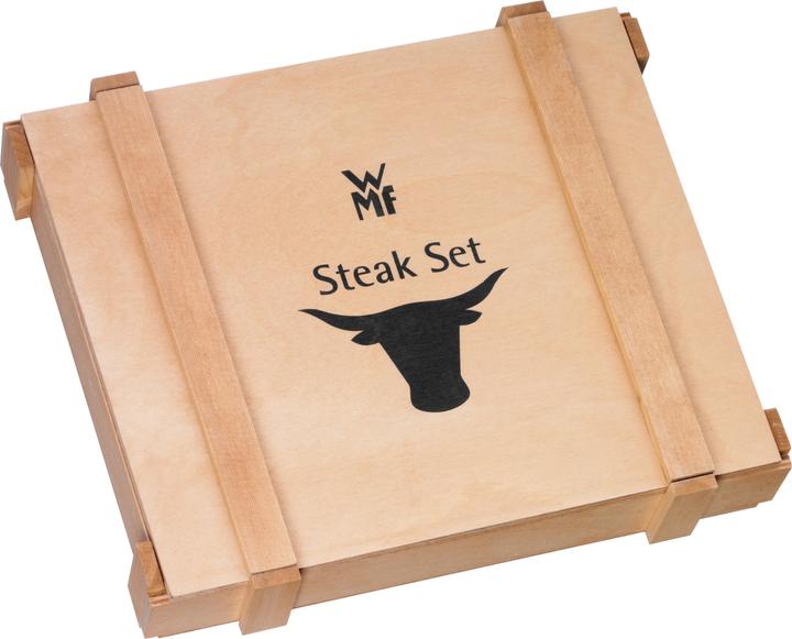Produktbild WMF Steakbesteck Set Steakmesser 6 Personen Ranch 12tlg Spezialklingenstahl Eichenholz (12 Stück, Besteck Set)