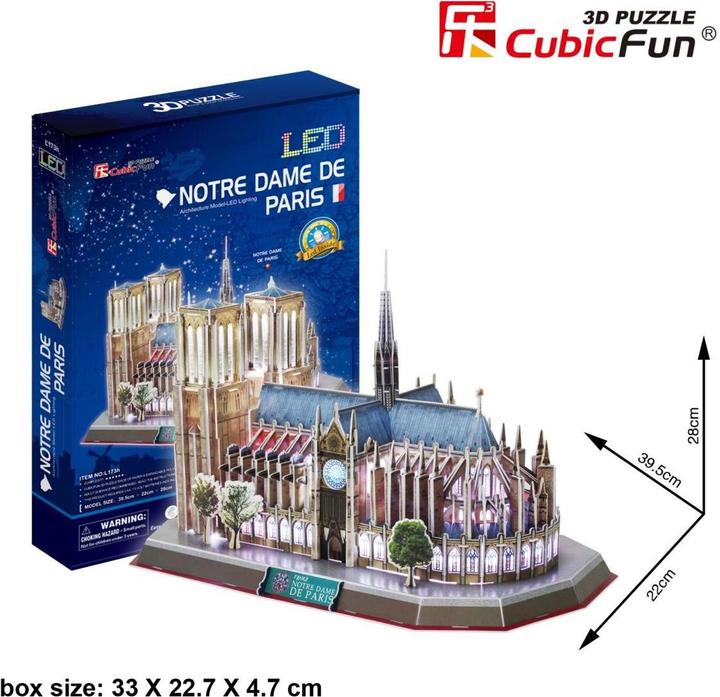 Produktbild Cubicfun 3D Puzzle Notre Dame (Licht) (149 Teile)