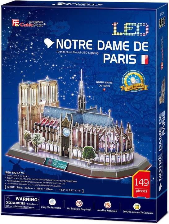Produktbild Cubicfun 3D Puzzle Notre Dame (Licht) (149 Teile)