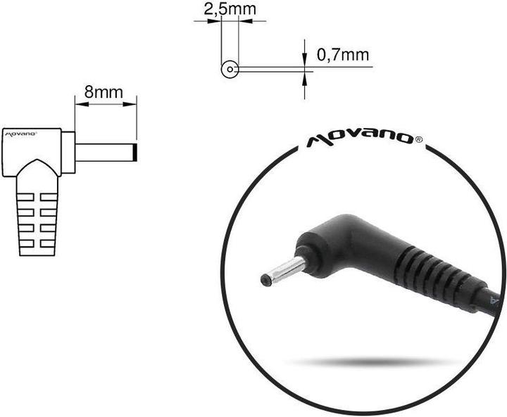 Actual product image Mitsu notebook charger 19v 2.1a 2.5x0.7 - asus (65 W)