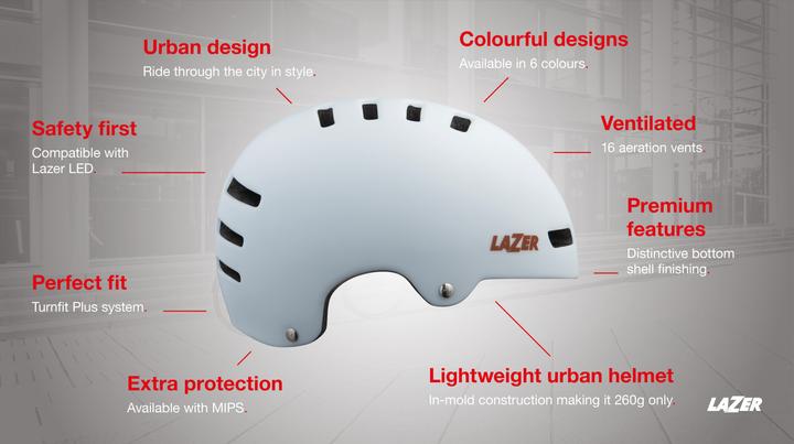 Immagine prodotto Lazer Sport LAZER Casco City Armor 2.0 Unisex ciano (55 - 59 cm)