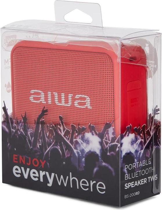 Actual product image Aiwa BS-200RD Portable Speaker Mono Portable Speaker Red 6W (12 h, Rechargeable battery operated)