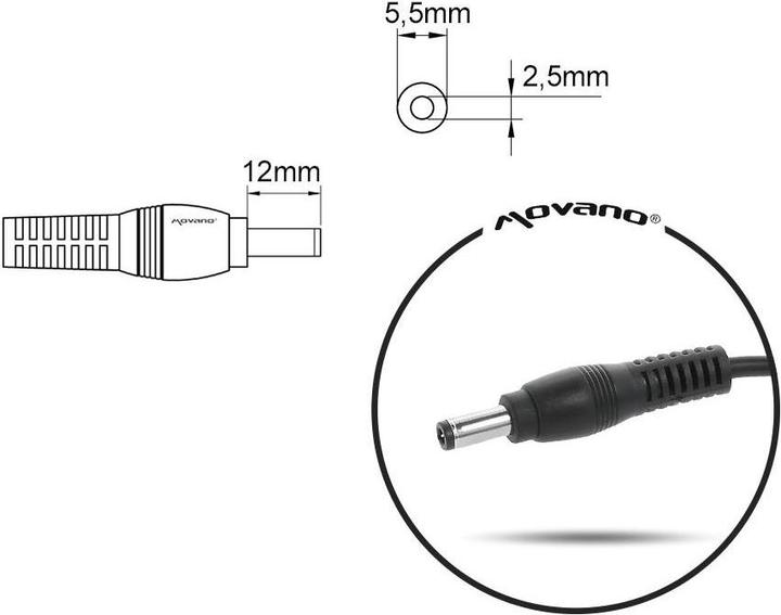 Actual product image Mitsu notebook charger 20v 3.25a 5.5x2.5 - fujitsu maxdata itd (65 W)