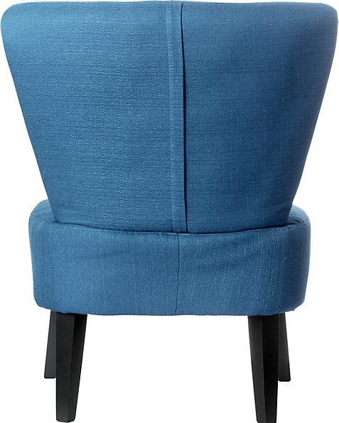 Actual product image Paperflow BRIGHTON armchair, feet made of solid wood, blue.