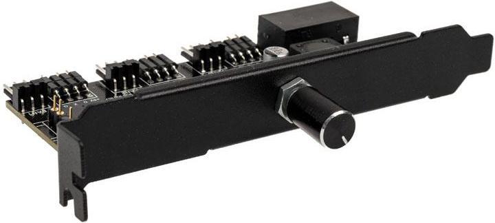Actual product image Lamptron CFP30 fan and RGB LED controller for PCI slot - black (3 Fan)