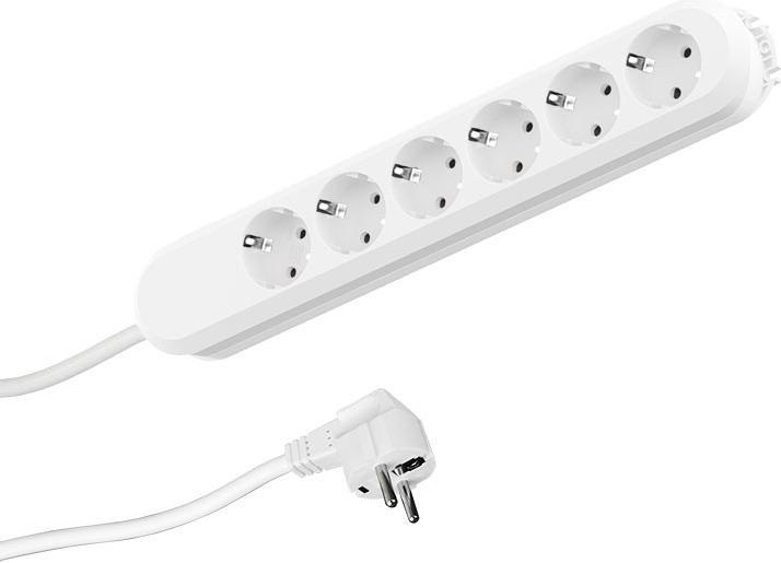 Bachmann Steckdosenleiste Smart 6-fach weiß 5m 5,0 m Zuleitung, geschraubt (wiederverwendbare Schrauben) umst (6 x, CEE 7/3, 5 m)