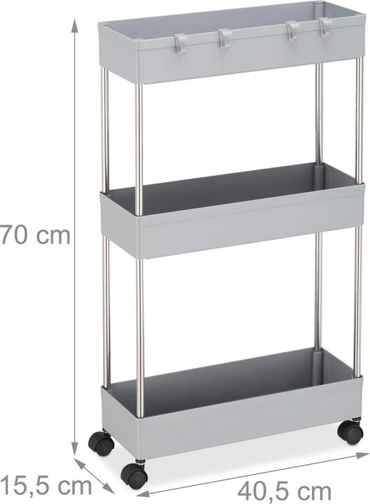 Actual product image Relaxdays trolley on wheels